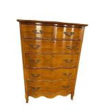 PAINT DECORATED 6 DRAWER TALL CHEST