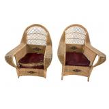 LOT OF 2 ANTIQUE WICKER CHAIRS