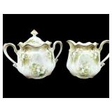 ANTIQUE HAND PAINTED R.S PRUSSIA CREAMER & SUGAR