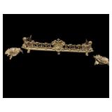 19TH CENT. CAST IRON ORNATE FIREPLACE FENDER