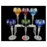 6 PC NACHTMANN TRAUBE CUT TO CLEAR WINE STEMS