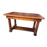 WALNUT 1 DRAWER LIBRARY TABLE