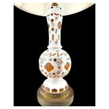 ANTIQUE BOHEMIAN AMBER CUT TO CLEAR HAND PAINTED