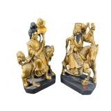 2 WOOD CARVED ORIENTAL FIGURES