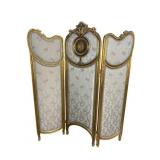 FRENCH GOLD DECORATED UPHOLSTERED DOUBLE SIDED