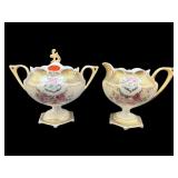 ANTIQUE R.S PRUSSIA HAND PAINTED ROSES CREAMER &