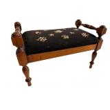 NEEDLEPOINT TURNED LEG STOOL