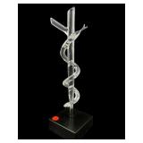 HANS FRABEL STUDIO GLASS SNAKE CLIMBING ROD