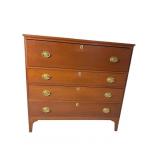 SOLID MAHOGANY 19TH CENT. 4 DRAWER CHEST