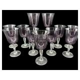 SET OF 11 AMETHYST WATER GOBLETS