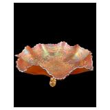 LARGE ANTIQUE FENTON MARIGOLD STAG AND HOLLY