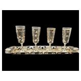 5 PC MEXICAN STERLING SILVER CORDIAL SERVING SET