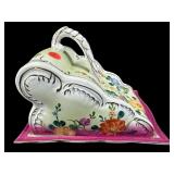 HAND PAINTED LIMOGES PORCELAIN CHEESE DISH