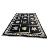 12FT 3IN X 9FT 2IN FLORAL NEEDLEPOINT RUG