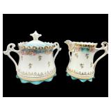 ANTIQUE R.S GERMANY HAND PAINTED CREAMER & SUGAR
