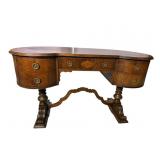 WALNUT KIDNEY SHAPED VANITY