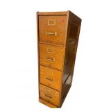 REFINISHED OAK 4 DRAWER FILE CABINET