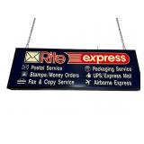 RITE EXPRESS HANGING LIGHTED SIGN