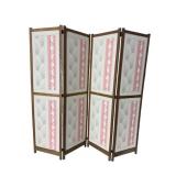 OAK 4 PANEL UPHOLSTERED SCREEN