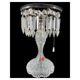 ANTIQUE CUT GLASS PRISM LAMP