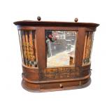 RARE MERRICKS BOW GLASS OAK SPOOL CABINET
