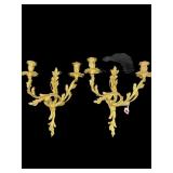 2 BRASS FRENCH SCONCES