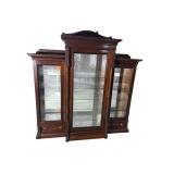 LARGE 3 DOOR HEAVY CARVED VICTORIAN BOOKCASE