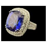 PLATINUM OSCAR FRIEDMAN LARGE TANZANITE &
