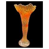 TALL FENTON MARIGOLD CARNIVAL APRIL SHOWERS VASE