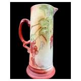 TALL J. P. L FRANCE HAND PAINTED PITCHER