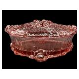 FENTON BLUSH PINK CABBAGE ROSE TRINKET BOX