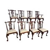 8 HIGH QUALITY SOLID MAHOGANY CHIPPENDALE CHAIRS