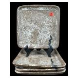 SET OF 4 McCARTY POTTERY SQUARE PLATES