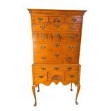 BENCHMADE TIGER MAPLE QUEEN ANNE HIGHBOY