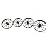 4 IRON CARRIAGE WHEELS