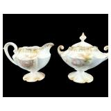 ANTIQUE R.S PRUSSIA HAND PAINTED CREAMER & SUGAR