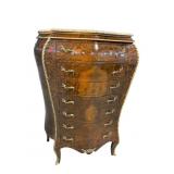 FRENCH MARBLE TOP ALL BOMBAY FORMED GOLD