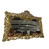 MONUMENTAL HEAVY CARVED WOODEN GOLD MIRROR