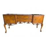 SATIN WOOD FRENCH CARVED SIDEBOARD