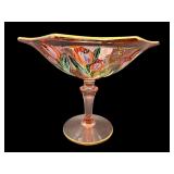 PAINTED FLOWER PINK DEPRESSION COMPOTE