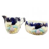 HAND PAINTED ANTIQUE BLUE AND WHITE CREAMER &