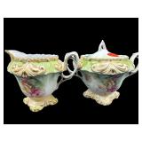 ANTIQUE R.S PRUSSIA HAND PAINTED ROSES CREAMER &