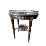 HENREDON SILVER-PLATED ADORNED FRENCH TABLE