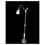 CAST BRASS AND GREEN ONYX FLOOR LAMP