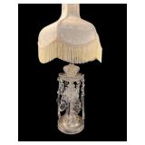 LARGE CUT GLASS PRISM LAMP