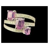 PLATINUM NATURAL KASHMIR SAPPHIRE & DIAMOND RING