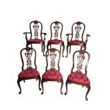 6 MAHOGANY COUNCIL CRAFTSMAN DINING ROOM CHAIRS