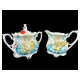 ANTIQUE R.S PRUSSIA HAND PAINTED CREAMER & SUGAR