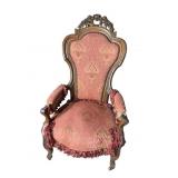 WALNUT VICTORIAN HIGHBACK CARVED ARM CHAIR