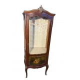 FRENCH PAINT DECORATED TALL CURIO
